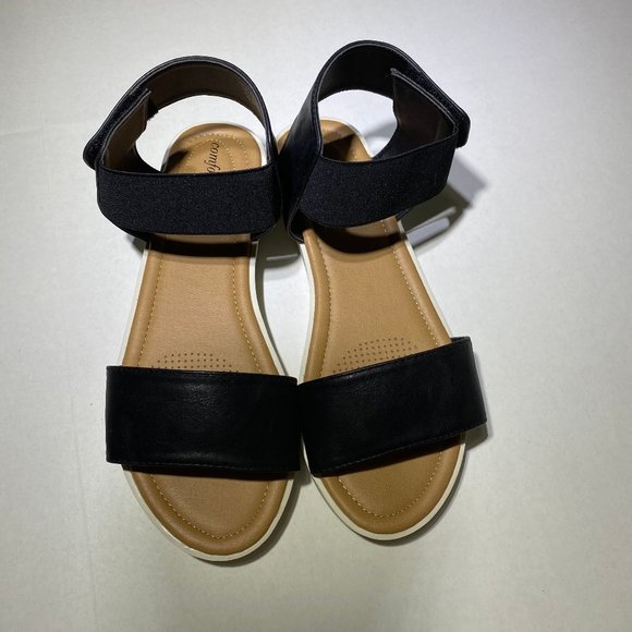 COMFORTVIEW Violet Sandal, Black, Size 7 W - Picture 5 of 10
